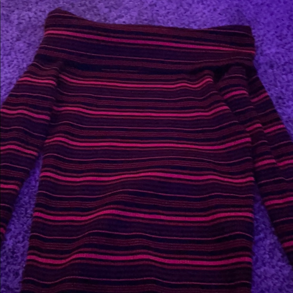 Red Striped Off the Shoulder Sweater